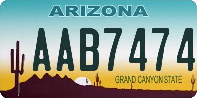 AZ license plate AAB7474