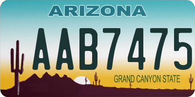 AZ license plate AAB7475