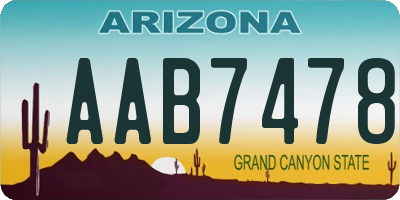 AZ license plate AAB7478