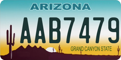 AZ license plate AAB7479