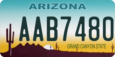 AZ license plate AAB7480