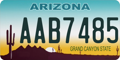 AZ license plate AAB7485