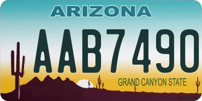 AZ license plate AAB7490