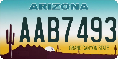 AZ license plate AAB7493
