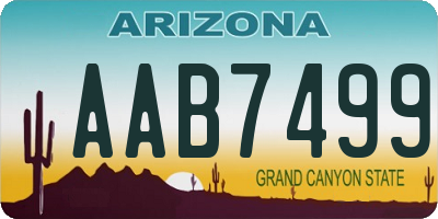 AZ license plate AAB7499