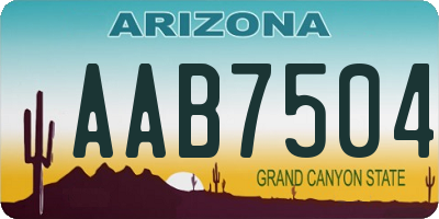 AZ license plate AAB7504