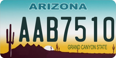 AZ license plate AAB7510