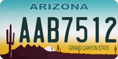 AZ license plate AAB7512