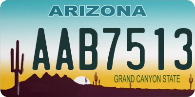 AZ license plate AAB7513