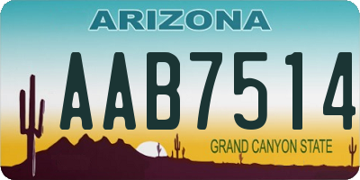 AZ license plate AAB7514