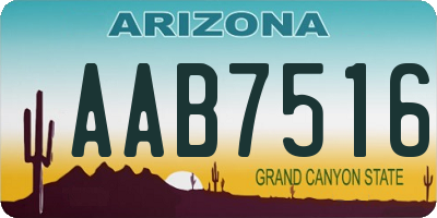 AZ license plate AAB7516