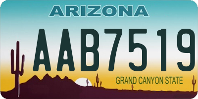 AZ license plate AAB7519