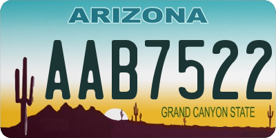 AZ license plate AAB7522