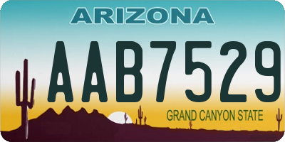AZ license plate AAB7529