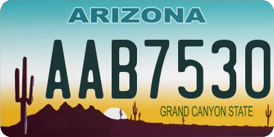 AZ license plate AAB7530