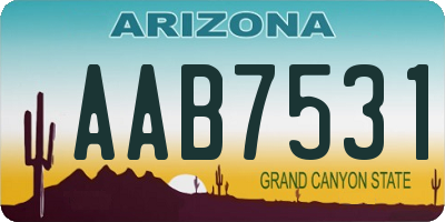 AZ license plate AAB7531