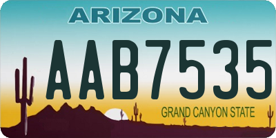 AZ license plate AAB7535