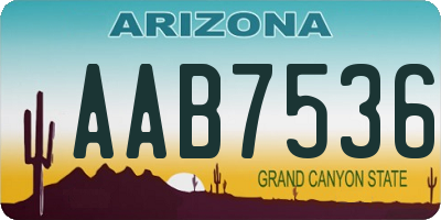 AZ license plate AAB7536