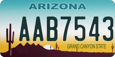AZ license plate AAB7543
