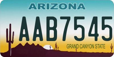 AZ license plate AAB7545