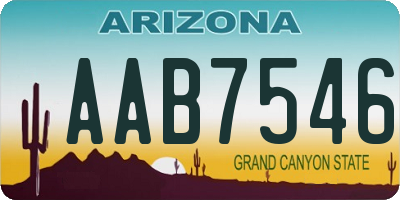 AZ license plate AAB7546