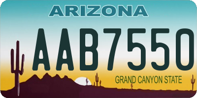 AZ license plate AAB7550