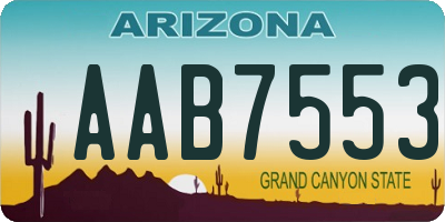 AZ license plate AAB7553