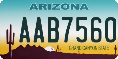 AZ license plate AAB7560