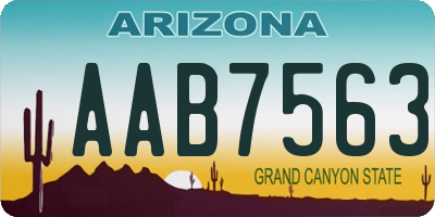 AZ license plate AAB7563