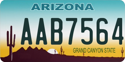 AZ license plate AAB7564
