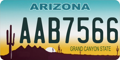 AZ license plate AAB7566