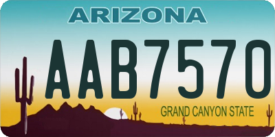 AZ license plate AAB7570