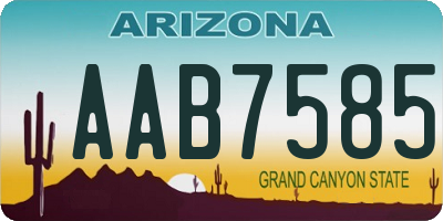 AZ license plate AAB7585