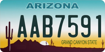 AZ license plate AAB7591