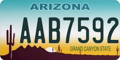 AZ license plate AAB7592