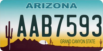 AZ license plate AAB7593