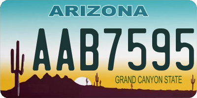 AZ license plate AAB7595