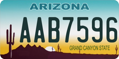 AZ license plate AAB7596