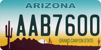 AZ license plate AAB7600