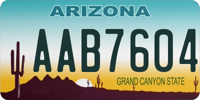 AZ license plate AAB7604