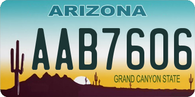 AZ license plate AAB7606