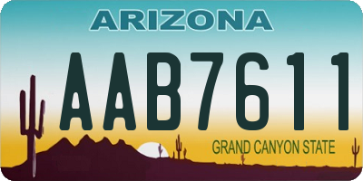 AZ license plate AAB7611