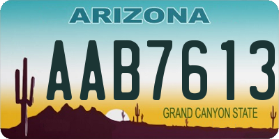 AZ license plate AAB7613