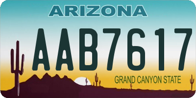 AZ license plate AAB7617