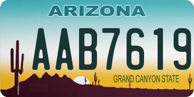 AZ license plate AAB7619