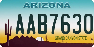 AZ license plate AAB7630