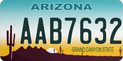 AZ license plate AAB7632