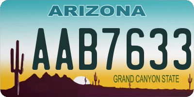 AZ license plate AAB7633