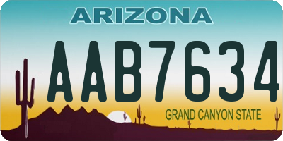 AZ license plate AAB7634