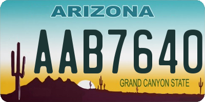 AZ license plate AAB7640